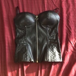 Strapless leather top size extra small